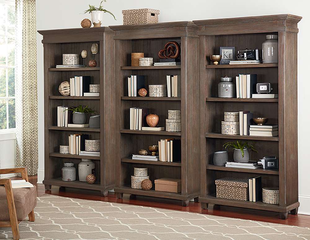 Martin Furniture - Carson Wood Open Bookcase, Gray - IMCA4076 veiw 3