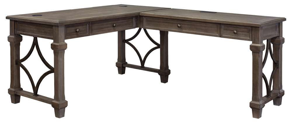 Martin Furniture - Carson Wood Open L-Desk & Return, Gray - IMCA386R-Kit veiw 1