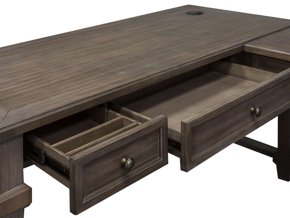 Martin Furniture - Carson Wood Open L-Desk & Return, Gray - IMCA386R-Kit veiw 3