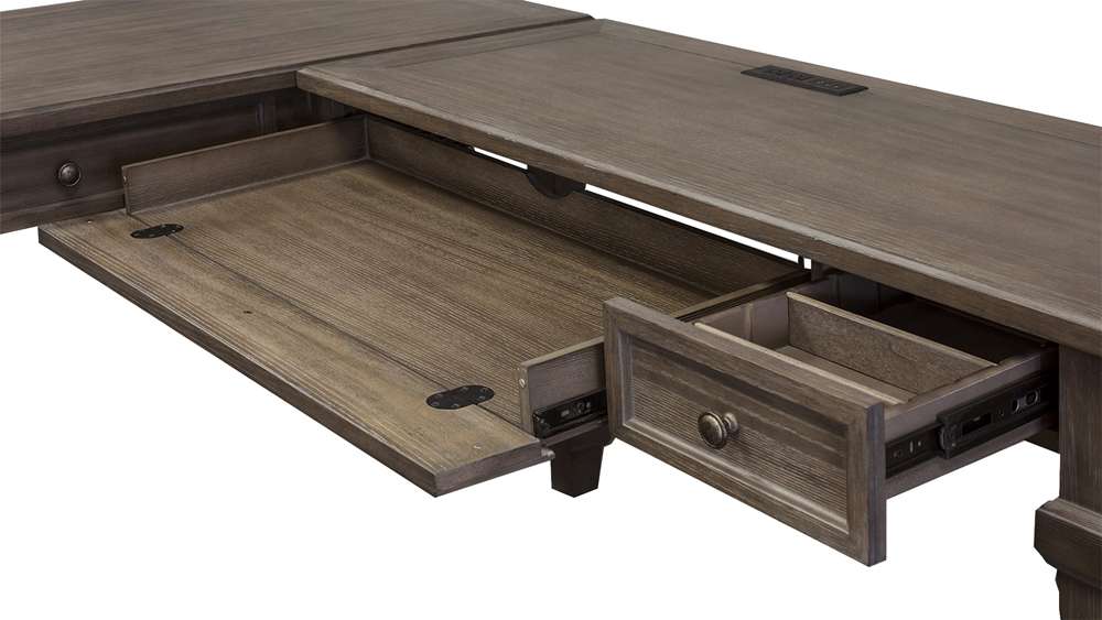 Martin Furniture - Carson Wood Open L-Desk & Return, Gray - IMCA386R-Kit veiw 4