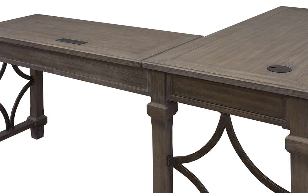 Martin Furniture - Carson Wood Open L-Desk & Return, Gray - IMCA386R-Kit veiw 5