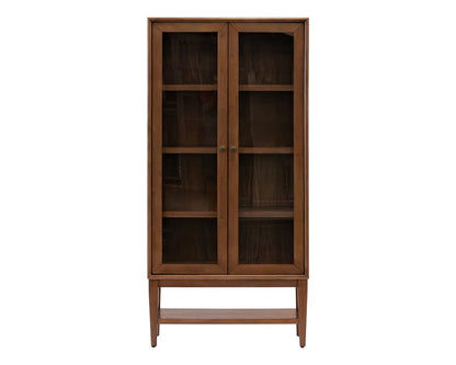 Martin Furniture - Cupertino - Mid-Century Modern Wood Dining Display Cabinet, Kitchen Storage, Bookcase, Brown - IMCU3674D veiw 1