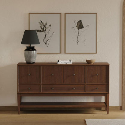 Martin Furniture - Cupertino - Mid-Century Modern Wood Sideboard, Dining Storage, TV Stand, Entertainment Console, Bar Cabinet, Fully Assembled, Brown - IMCU370 veiw 3