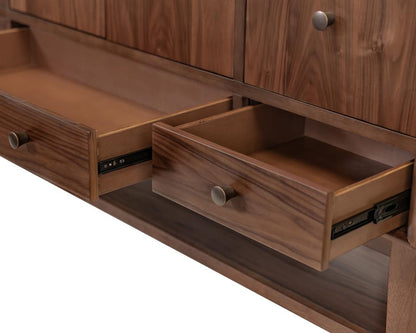 Martin Furniture - Cupertino - Mid-Century Modern Wood Sideboard, Dining Storage, TV Stand, Entertainment Console, Bar Cabinet, Fully Assembled, Brown - IMCU370 veiw 6