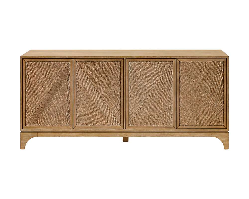 Martin Furniture - Cypress - Coastal Style 70in TV Console, Entertainment Stand, Light Wood Accent Cabinet, Fully Assembled, Brown  - IMCY370 veiw 3
