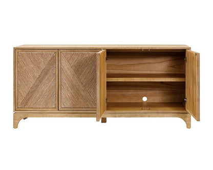 Martin Furniture - Cypress - Coastal Style 70in TV Console, Entertainment Stand, Light Wood Accent Cabinet, Fully Assembled, Brown  - IMCY370 veiw 8