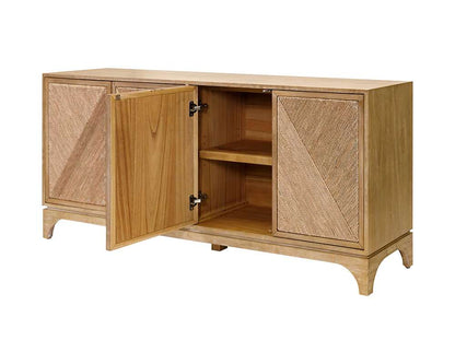 Martin Furniture - Cypress - Coastal Style 70in TV Console, Entertainment Stand, Light Wood Accent Cabinet, Fully Assembled, Brown  - IMCY370 veiw 9