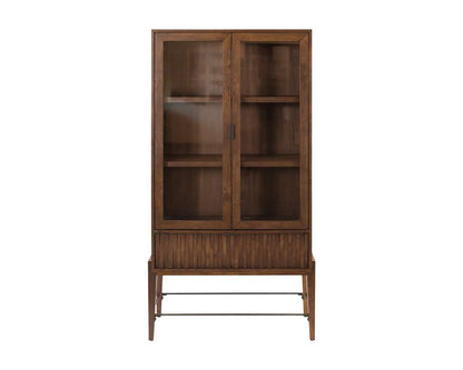 Martin Furniture - Delray - Mid-century Modern Glass Door Bookcase/ Display, Office Bookcase/Display, Accent Bookcase/Display, Brown - IMDY3872D veiw 2