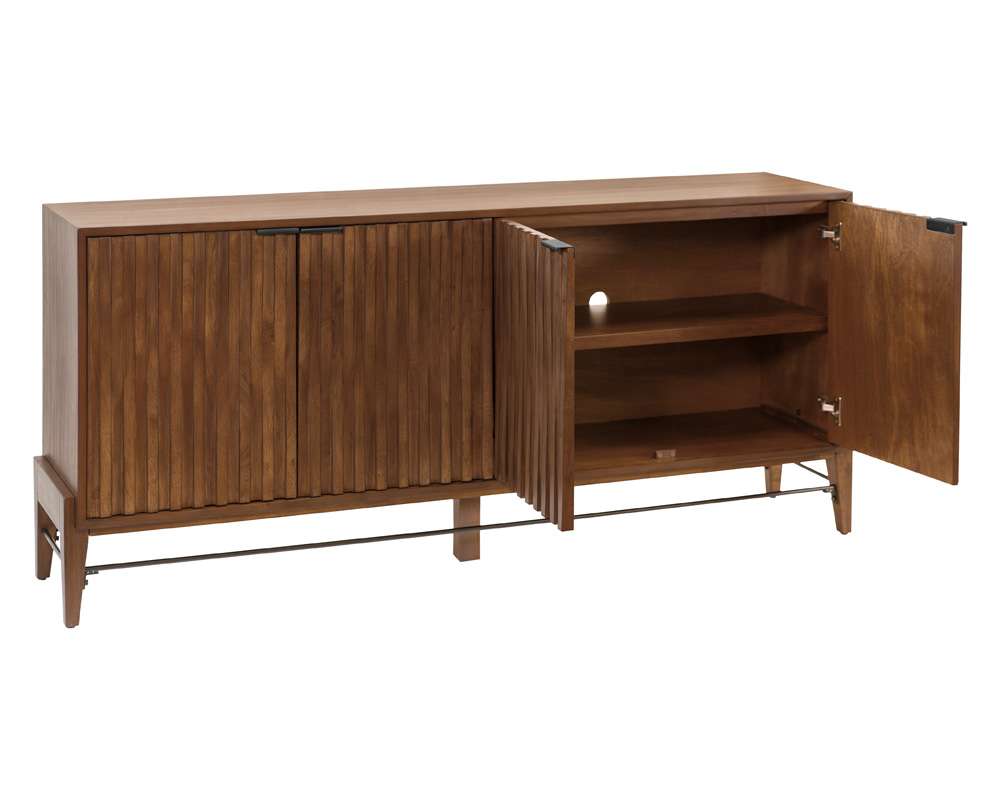 Martin Furniture - Delray - Mid-century Modern Console/Credenza, Office Console, Accent Credenza, Brown - IMDY370 veiw 3