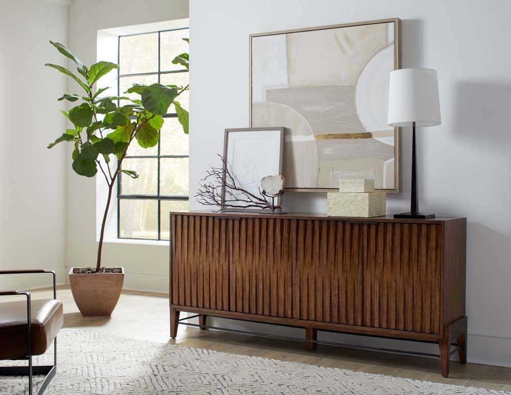 Martin Furniture - Delray - Mid-century Modern Console/Credenza, Office Console, Accent Credenza, Brown - IMDY370 veiw 6