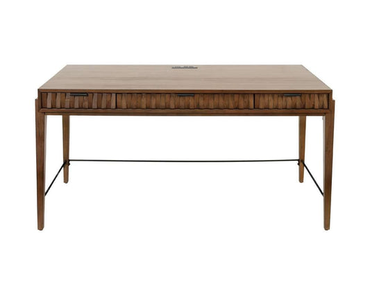 Martin Furniture - Delray - Mid-century Modern Writing Desk, Office Desk, Brown - IMDY384 veiw 2