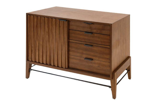Martin Furniture - Delray - Mid-century Modern Small Console with File Drawers, Office Console, Accent Console, Brown - IMDY420 veiw 1
