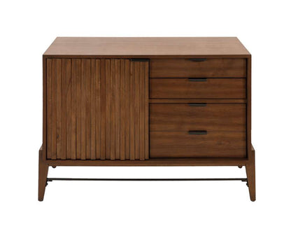 Martin Furniture - Delray - Mid-century Modern Small Console with File Drawers, Office Console, Accent Console, Brown - IMDY420 veiw 2