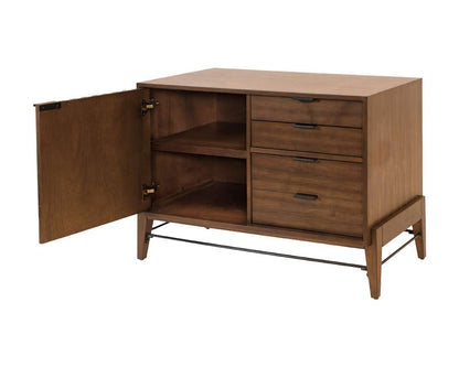 Martin Furniture - Delray - Mid-century Modern Small Console with File Drawers, Office Console, Accent Console, Brown - IMDY420 veiw 3