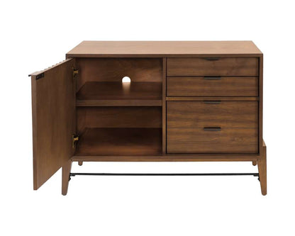 Martin Furniture - Delray - Mid-century Modern Small Console with File Drawers, Office Console, Accent Console, Brown - IMDY420 veiw 4