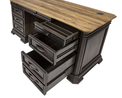 Martin Furniture - Sonoma Double Pedestal Executive Desk, Fully Assembled, Brown - IMSA680 veiw 3