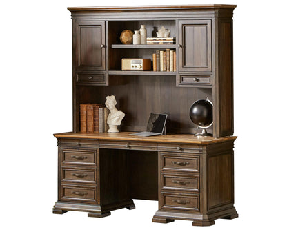Martin Furniture - Sonoma Executive Credenza and Hutch with Doors, Brown - IMSA680_682 veiw 1