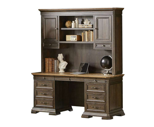 Martin Furniture - Sonoma Executive Credenza and Hutch with Doors, Brown - IMSA680_682 veiw 1