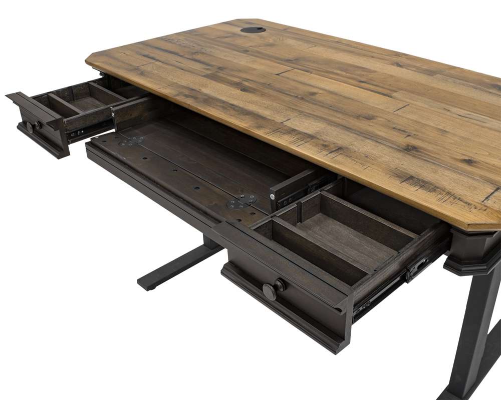 Martin Furniture - Sonoma Executive Electric Sit/Stand Desk With Solid Plank Top, Brown - IMSA384T-KIT veiw 3