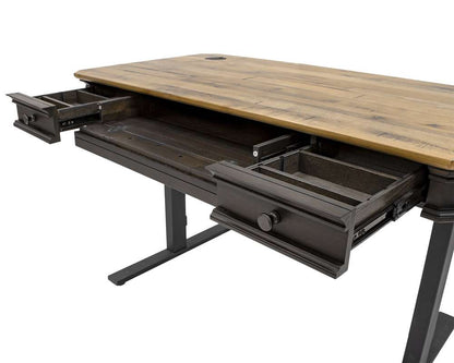 Martin Furniture - Sonoma Executive Electric Sit/Stand Desk With Solid Plank Top, Brown - IMSA384T-KIT veiw 4