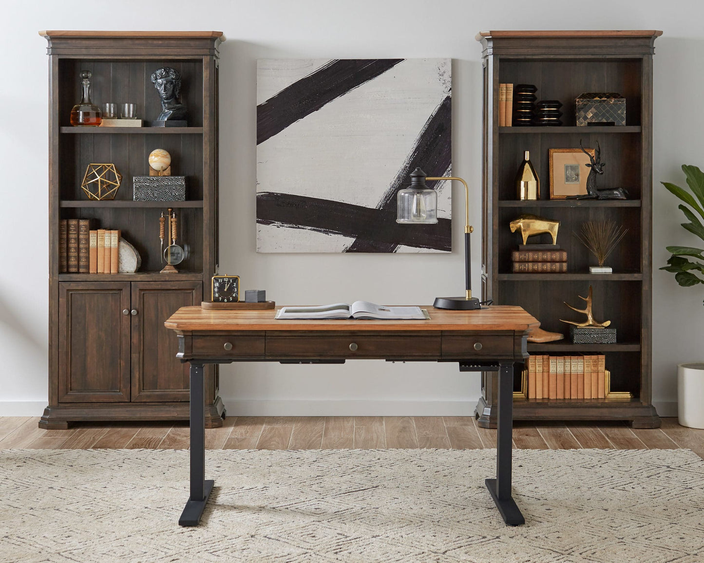 Martin Furniture - Sonoma Executive Electric Sit/Stand Desk With Solid Plank Top, Brown - IMSA384T-KIT veiw 8
