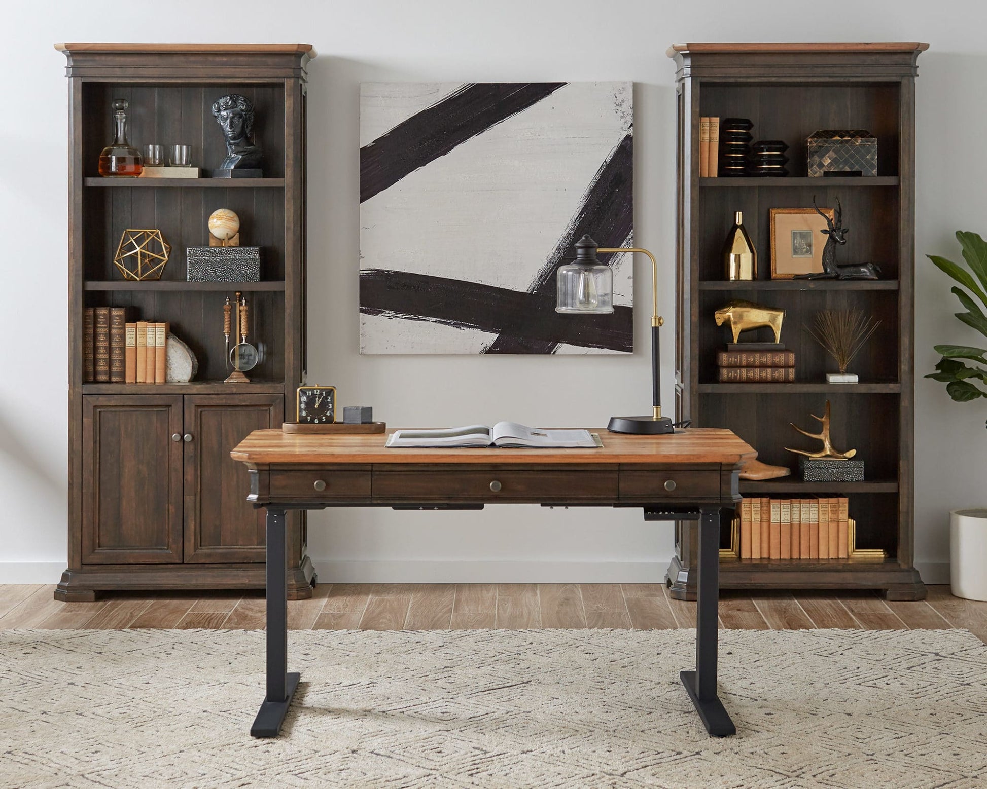 Martin Furniture - Sonoma Executive Electric Sit/Stand Desk With Solid Plank Top, Brown - IMSA384T-KIT veiw 8
