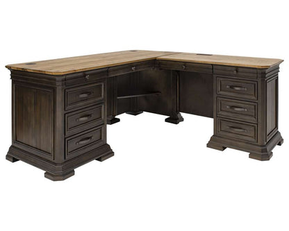 Martin Furniture - Sonoma Executive L-Desk & Return With Solid Wood Plank Tops, Brown - IMSA684R-KIT veiw 1