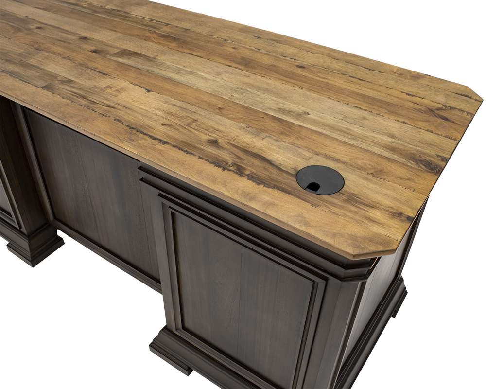Martin Furniture - Sonoma Executive L-Desk & Return With Solid Wood Plank Tops, Brown - IMSA684R-KIT veiw 3