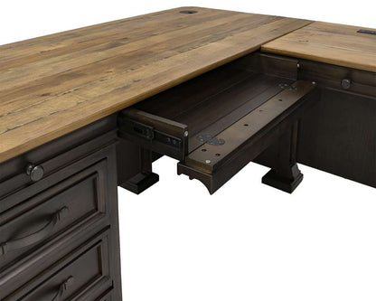 Martin Furniture - Sonoma Executive L-Desk & Return With Solid Wood Plank Tops, Brown - IMSA684R-KIT veiw 4