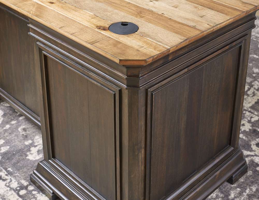 Martin Furniture - Sonoma Executive L-Desk & Return With Solid Wood Plank Tops, Brown - IMSA684R-KIT veiw 12