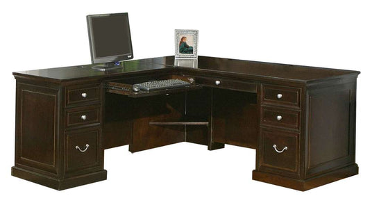 Martin Furniture - Fulton Executive Wood L-Desk and Return, Brown - FL684L-Kit veiw 1