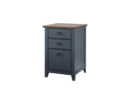 Martin Furniture - Fairmont - Farmhouse Three Drawer Wood File Cabinet, Storage Drawers, Blue - IMFT201B view 1