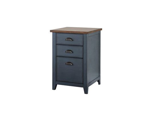Martin Furniture - Fairmont - Farmhouse Three Drawer Wood File Cabinet, Storage Drawers, Blue - IMFT201B view 1