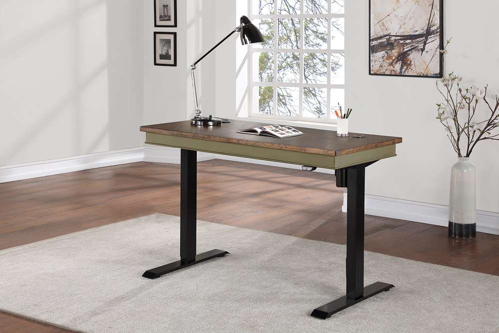 Martin Furniture - Soho Farmhouse Electric Sit/Stand Desk, Green - IMFT384TG-Kit veiw 2