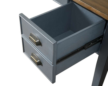 Martin Furniture - Soho Farmhouse Half Pedestal Executive Desk, Blue - IMFT660B veiw 4