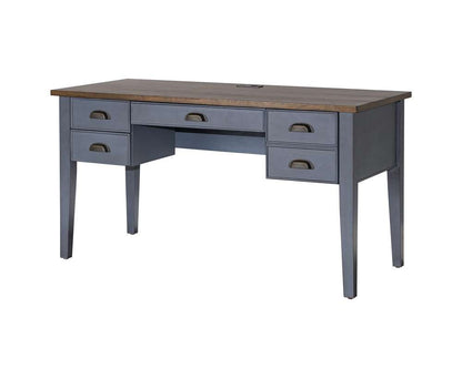 Martin Furniture - Soho Farmhouse Half Pedestal Executive Desk, Blue - IMFT660B veiw 6