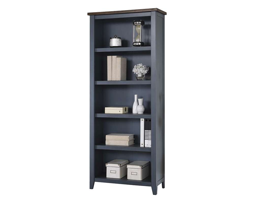 Martin Furniture - Soho Farmhouse Open Wood Bookcase, Blue - IMFT3072B veiw 1