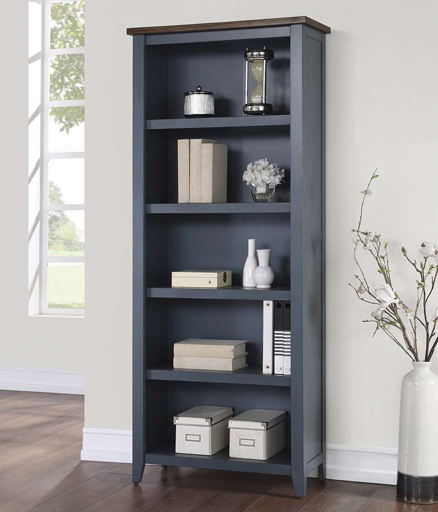 Martin Furniture - Soho Farmhouse Open Wood Bookcase, Blue - IMFT3072B veiw 2