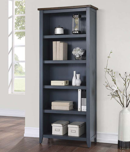 Martin Furniture - Soho Farmhouse Open Wood Bookcase, Blue - IMFT3072B veiw 2