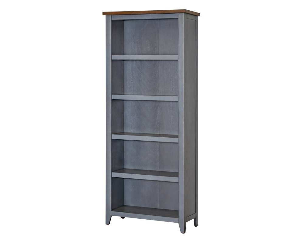 Martin Furniture - Soho Farmhouse Open Wood Bookcase, Blue - IMFT3072B veiw 3