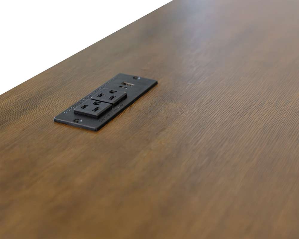 Martin Furniture - Fairmont - Farmhouse Wood Half-Pedestal Writing Desk and Return, Open L-Shaped Table and Return, Blue - IMFT664RB-KIT veiw 11