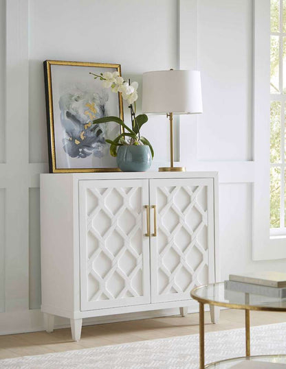 Martin Furniture - Gable - Modern Wood 40in Console with doors, TV Stand, Fully Assembled, White - IMGA340 veiw 1