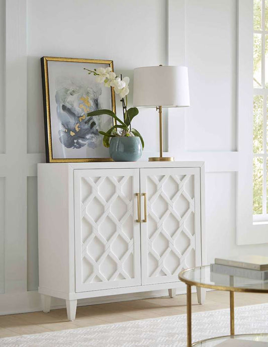 Martin Furniture - Gable - Modern Wood 40in Console with doors, TV Stand, Fully Assembled, White - IMGA340 veiw 1
