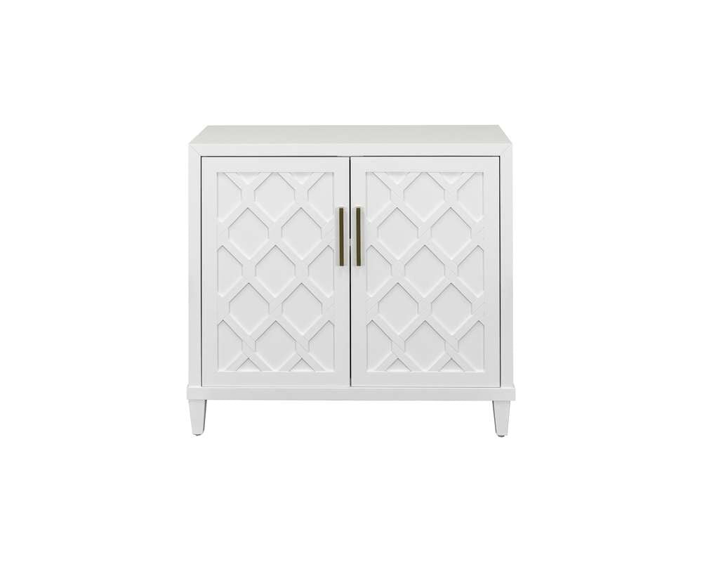 Martin Furniture - Gable - Modern Wood 40in Console with doors, TV Stand, Fully Assembled, White - IMGA340 veiw 2