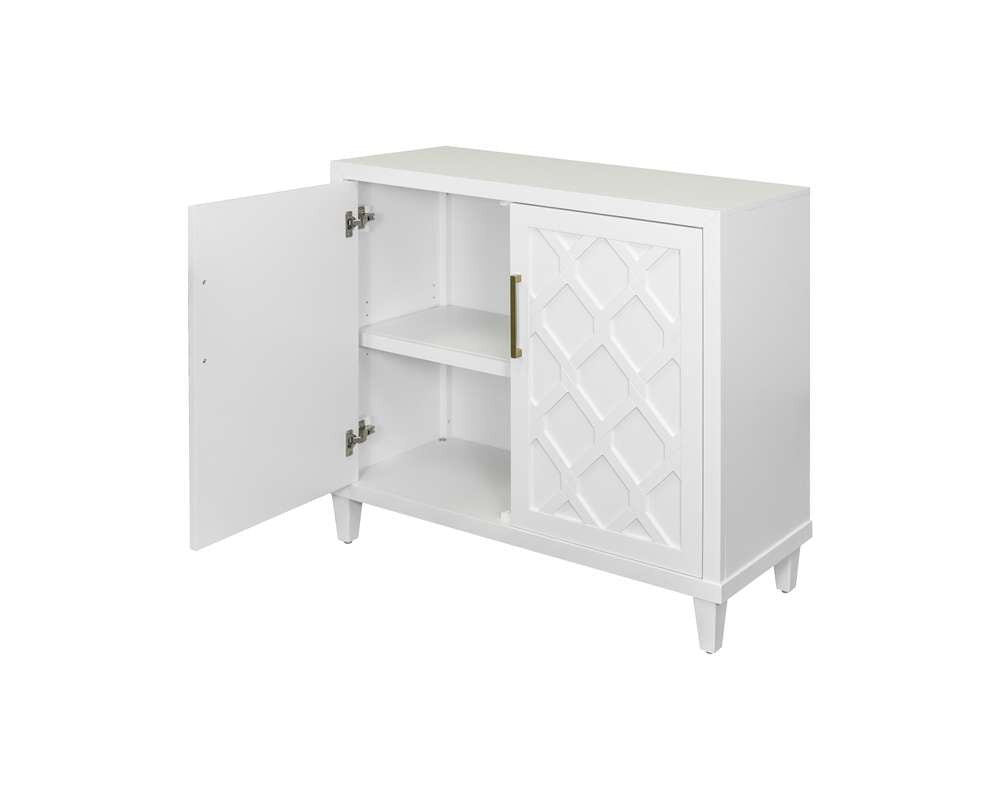 Martin Furniture - Gable - Modern Wood 40in Console with doors, TV Stand, Fully Assembled, White - IMGA340 veiw 3
