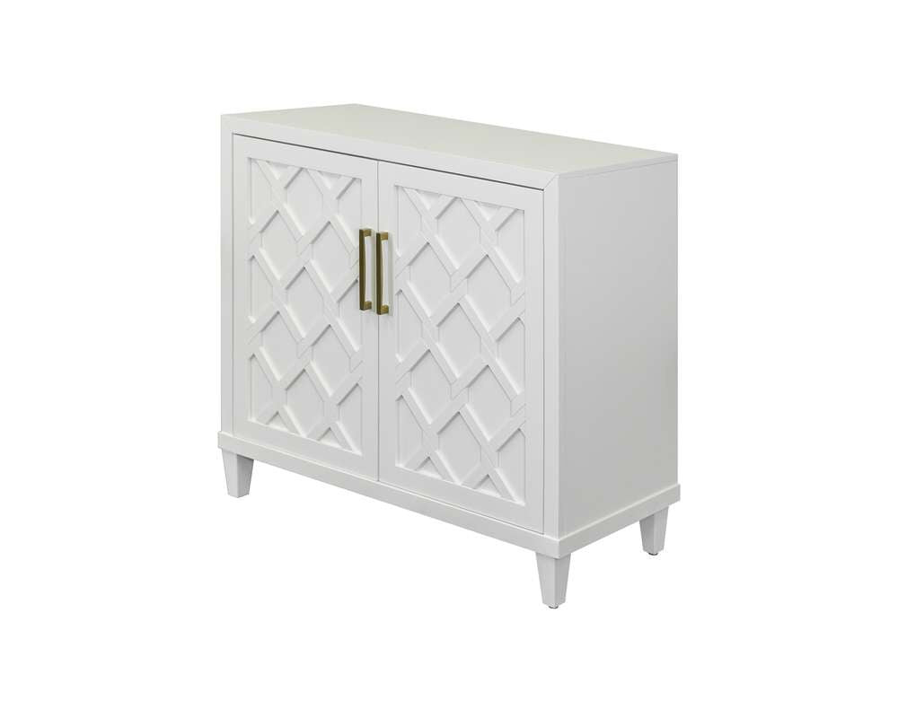 Martin Furniture - Gable - Modern Wood 40in Console with doors, TV Stand, Fully Assembled, White - IMGA340 veiw 4