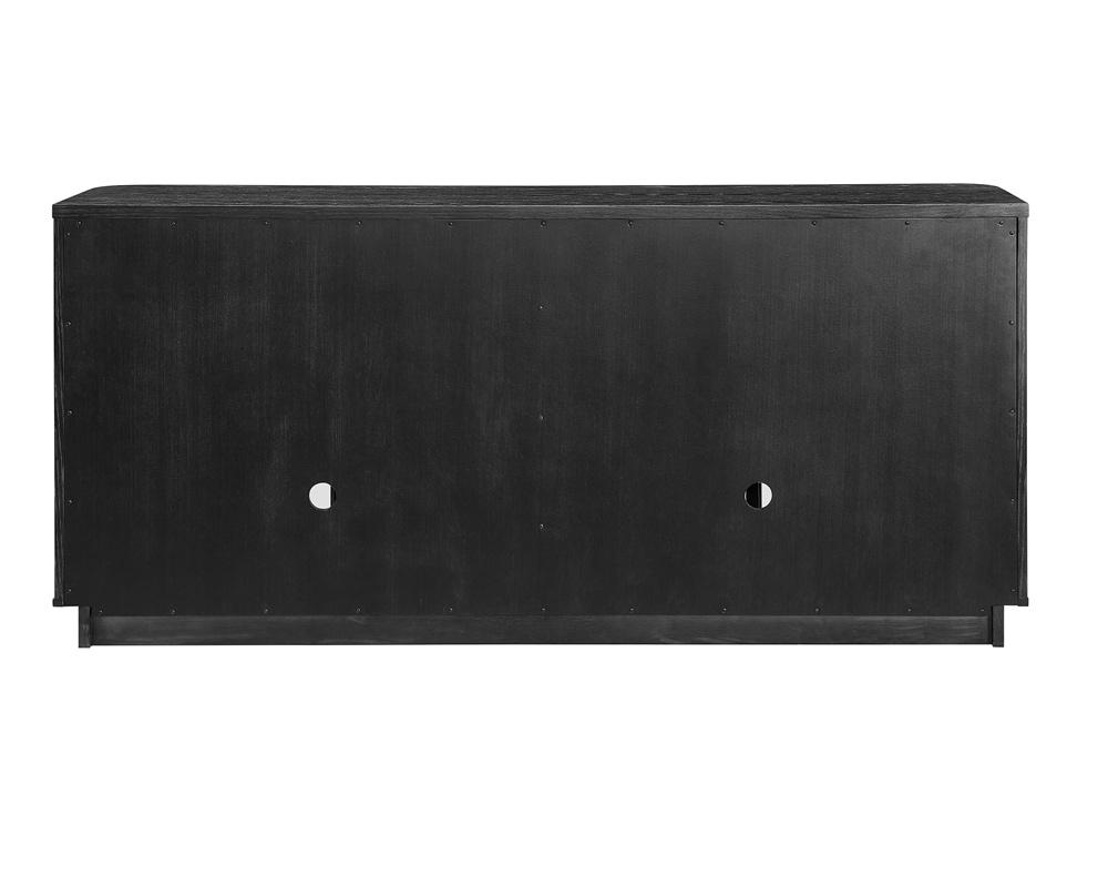 Martin Furniture - Harper - Modern, Contemporary Wood 70in Console with glass doors, TV Stand, Accent Cabinet, Entryway Console, Fully Assembled, Black - IMHP370B veiw 3