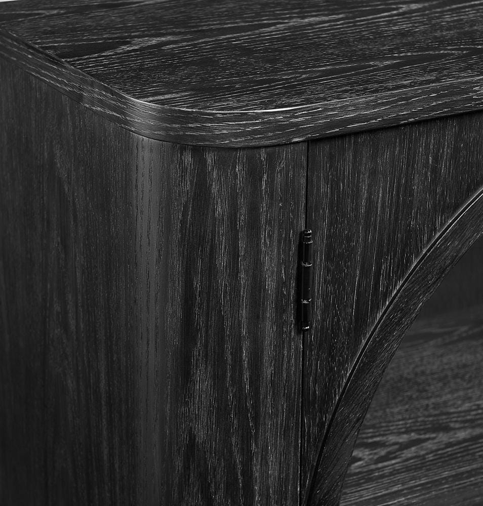 Martin Furniture - Harper - Modern, Contemporary Wood 70in Console with glass doors, TV Stand, Accent Cabinet, Entryway Console, Fully Assembled, Black - IMHP370B veiw 5