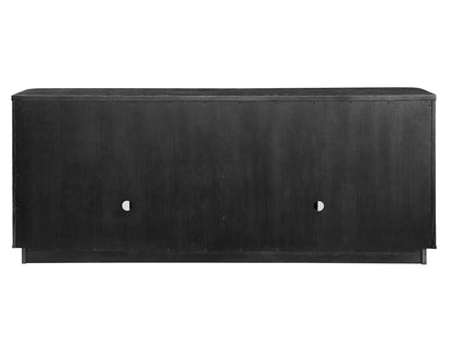 Martin Furniture - Harper - Modern, Contemporary Wood 80in Console with glass doors, TV Stand, Accent Cabinet, Entryway Console, Fully Assembled, Black - IMHP380B veiw 3