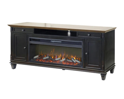 Martin Furniture - Hartford 76 in Traditional Fireplace Console In Black - IMHF370FP veiw 1